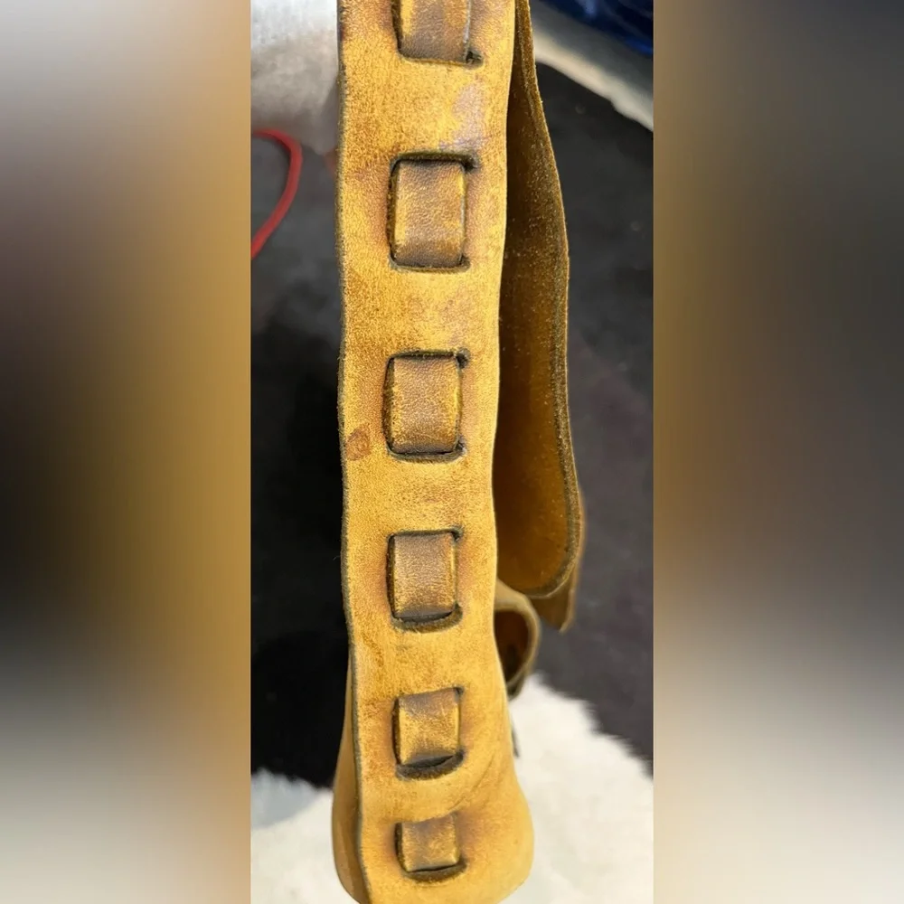 VINTAGE Yellow Leather Briefcase